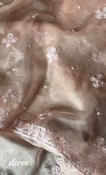 Load image into Gallery viewer, Women&#39;s Lakhnavi Handcrafted Organza Chikankari Unstitched Full Suit Material - HONC0277566
