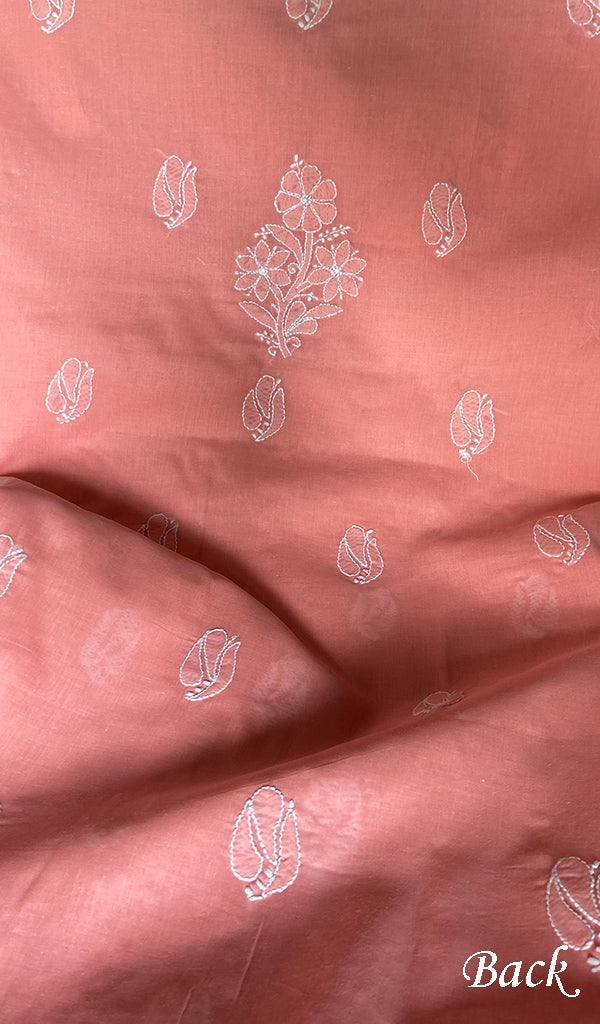 Women's Lakhnavi Handcrafted Cotton Unstitched Chikankari Suit Material - HONC0360785