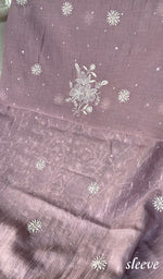 Load image into Gallery viewer, Women's Lakhnavi Handcrafted Mul Chanderi Unstitched Kurta And Dupatta Set - HONC288969