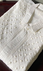 Load image into Gallery viewer, Men&#39;s Lucknowi Handcrafted Cotton Chikankari Kurta - HONC0295480

