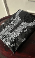Charvi Women's Lakhnavi Handcrafted Organza Chikankari Unstitched Kurti Fabric - HONC0336177