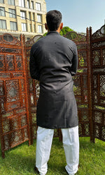 Load image into Gallery viewer, Men&#39;s Lucknowi Handcrafted Cotton Chikankari Kurta - HONC0324738
