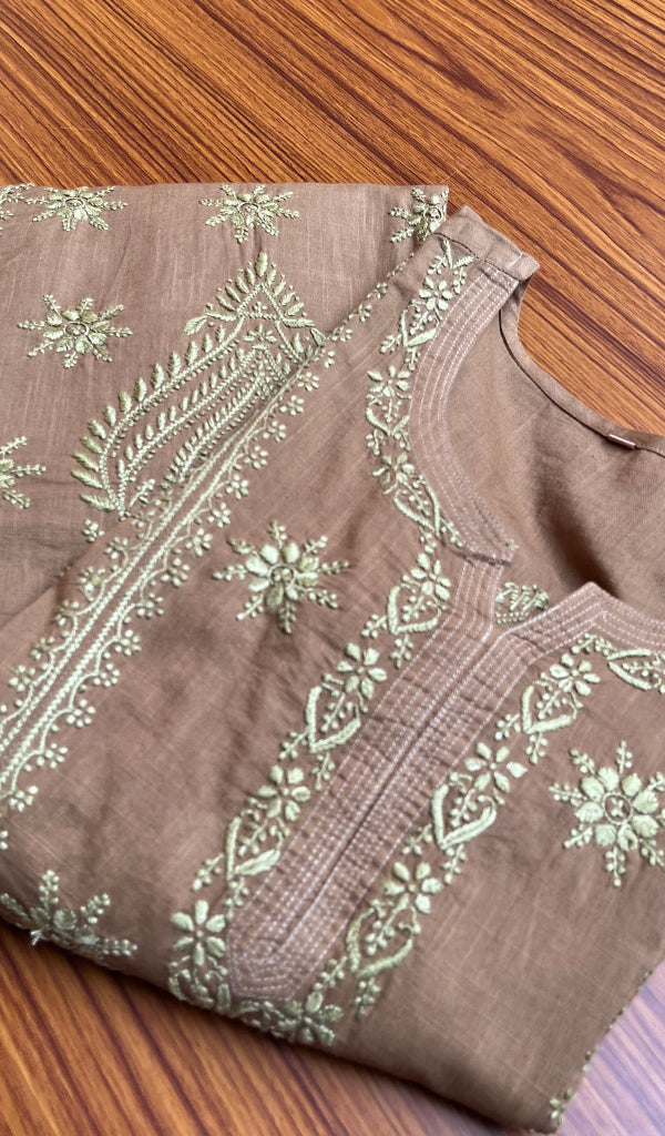 Women's Lucknowi Handcrafted  Cotton Chikankari Kurti - HONC0301083