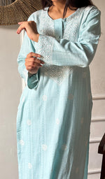 将图像加载到图库查看器中， Prisha Women's Lakhnavi Handcrafted Cotton Chikankari Kurti - HONC03352330