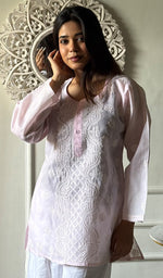 Load image into Gallery viewer, Women's Lakhnavi Handcrafted Cotton Chikankari Top - HONC0347216