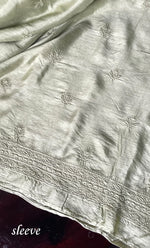 将图像加载到图库查看器中， Lucknowi Handcrafted Raw Silk Chikankari Unstitched Men&#39;s Kurta Fabric - HONC0288530
