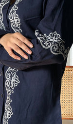Load image into Gallery viewer, Women&#39;s Lucknowi Handcrafted Slub Cotton Chikankari Top - HONC0299128
