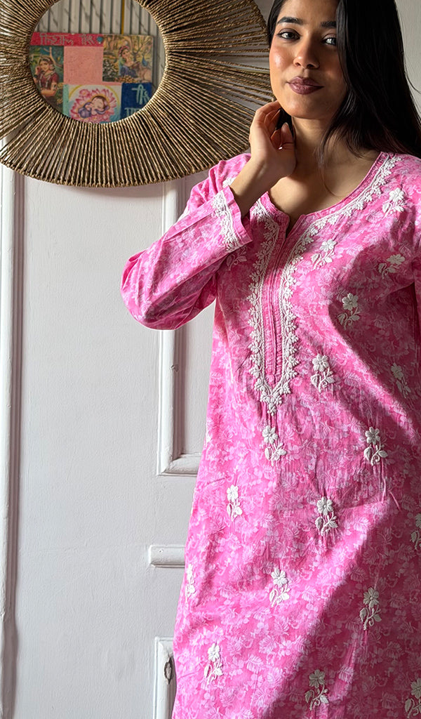 Shagufta Lakhnavi Handcrafted Cotton Chikankari Kurti - HONC0350628