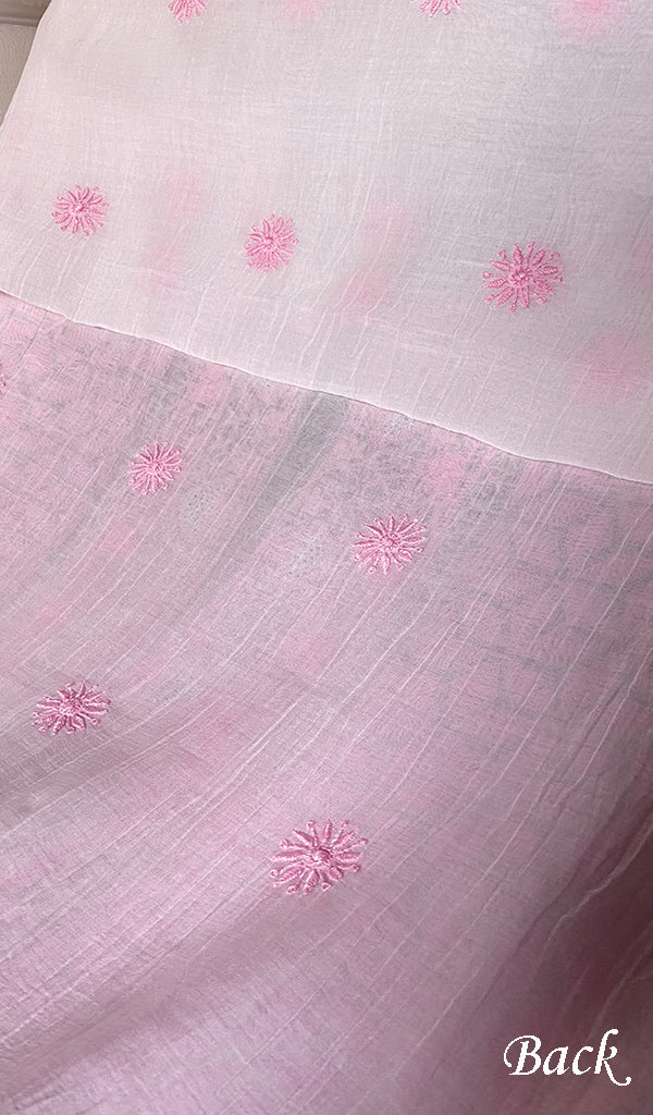 Women's Lakhnavi Handcrafted Mul Chanderi Unstitched Kurta And Dupatta Set - HONC0317226