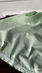 将图像加载到图库查看器中， Women's Lakhnavi Handcrafted Cotton Chikankari Unstitched Kurti Fabric - HONC0368476