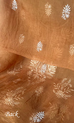 将图像加载到图库查看器中， Women's Lakhnavi Handcrafted Pure Organza Chikankari Unstitched Kurta And Dupatta Set- HONC0319189