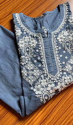 Load image into Gallery viewer, Women&#39;s Lucknowi Handcrafted Cotton Chikankari Kurti - HONC0300975
