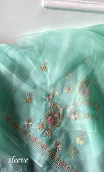 Load image into Gallery viewer, Women&#39;s Lakhnavi Handcrafted Pure Organza Chikankari Unstitched Kurta And Dupatta Set- HONC0326296
