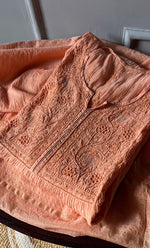 将图像加载到图库查看器中， Women&#39;s Lakhnavi Handcrafted Mul Chanderi Semi - Stitched Kurta And Dupatta Set - HONC0298173
