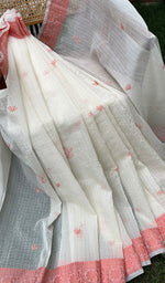 Load image into Gallery viewer, Women&#39;s Lakhnavi Handcrafted Chanderi silk Chikankari Saree - HONC0281266
