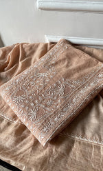 Load image into Gallery viewer, Women&#39;s Lakhnavi Handcrafted Mul Chanderi Semi - Stitched Anarkali And Dupatta Set - HONC0304469
