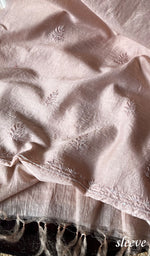 Load image into Gallery viewer, Women&#39;s Lucknowi Handcrafted Chanderi Silk Chikankari Kurta Dupatta Set - HONC0271293
