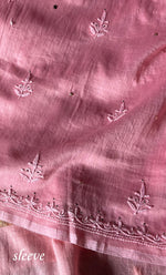 Load image into Gallery viewer, Women's Lucknowi Handcrafted Chanderi Silk Unstitched Chikankari Full Suit Material - HONC0287070