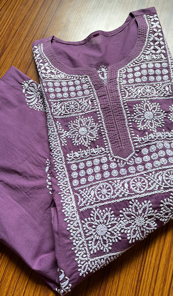 Women's Lucknowi Handcrafted Cotton Chikankari Kurti - HONC0300980