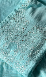 将图像加载到图库查看器中， Women&#39;s Lakhnavi Handcrafted Mul Chanderi Semi - Stitched Kurta And Dupatta Set - HONC0281966
