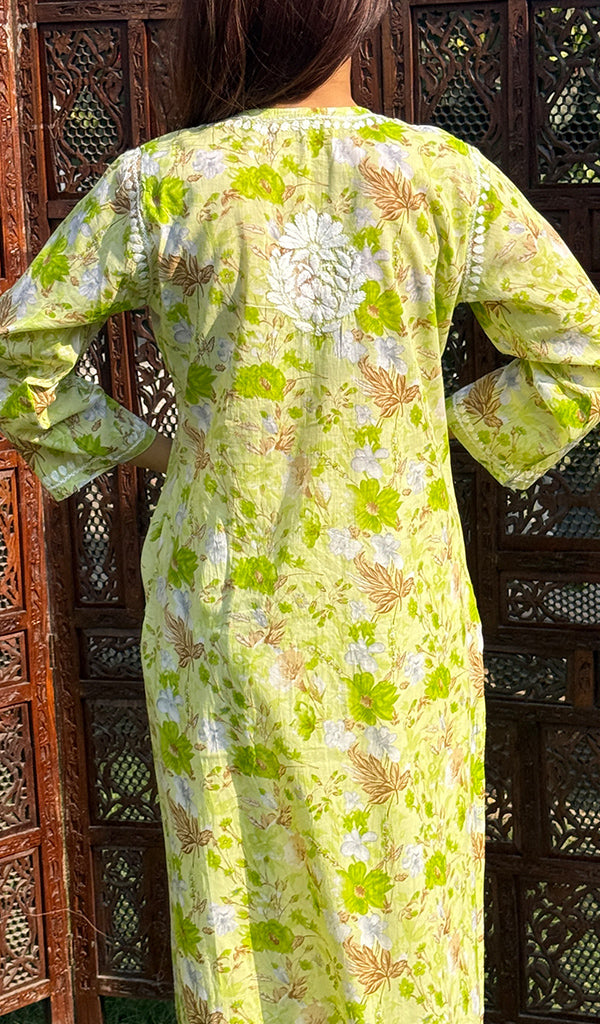 Rubab Women's Lucknowi Handcrafted Cotton Chikankari Kurti - HONC0196412