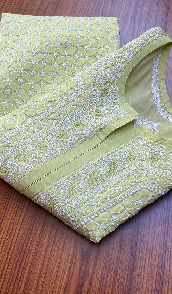 Women's Lakhnavi Handcrafted Cotton Chikankari Kurti - HONC0274210