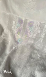 Load image into Gallery viewer, Women's Lakhnavi Handcrafted Unstitched Cotton Chikankari Kurta Dupatta Set - HONC0326101