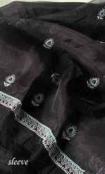 将图像加载到图库查看器中， Women's Lakhnavi Handcrafted Pure Organza Chikankari Unstitched Kurta And Dupatta Set- HONC0311244