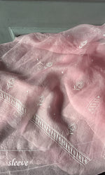 Load image into Gallery viewer, Women&#39;s Lakhnavi Handcrafted Pure Organza Chikankari Unstitched Kurta And Dupatta Set- HONC0303192
