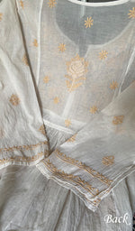 Load image into Gallery viewer, Women's Lakhnavi Handcrafted Mul Chanderi Semi - Stitched Kurta And Dupatta Set - HONC0274495