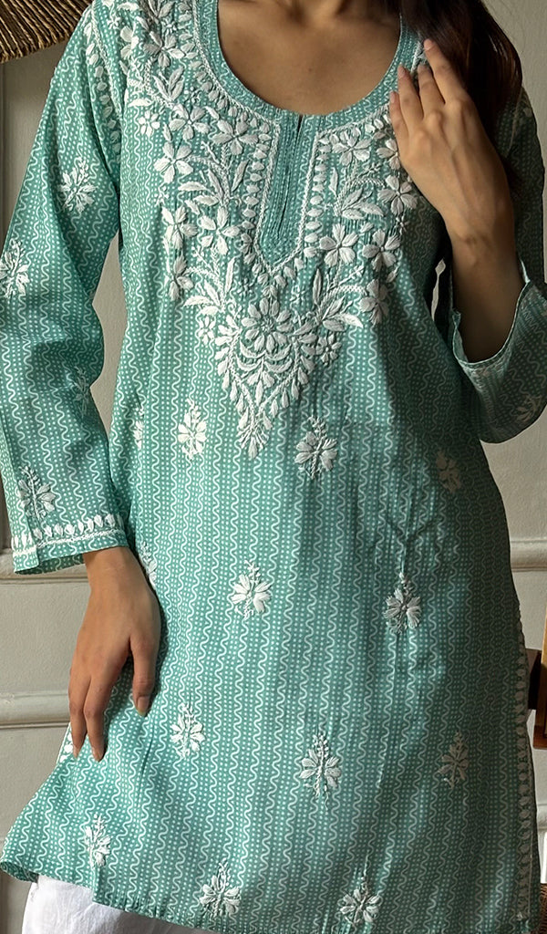 Sezuka Women's Lakhnavi Handcrafted Cotton Chikankari Top - HONC0350790