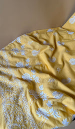 将图像加载到图库查看器中， Women's Lakhnavi Handcrafted Cotton Chikankari Kurta And Kurta Dupatta Set