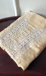 Load image into Gallery viewer, Women&#39;s Lakhnavi Handcrafted Cotton Chikankari Unstitched Kurti Fabric - HONC0318771
