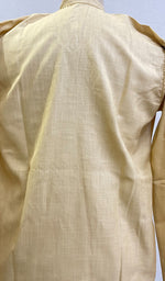 将图像加载到图库查看器中， Men&#39;s Lucknowi Handcrafted Cotton Chikankari Kurta - HONC0199719
