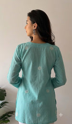 Prisha Women's Lakhnavi Handcrafted Cotton Chikankari Kurti - HONC088888