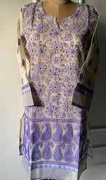 Load image into Gallery viewer, Women&#39;s Lakhnavi Handcrafted Kota Chanderi Chikankari Kurti - HONC0126826
