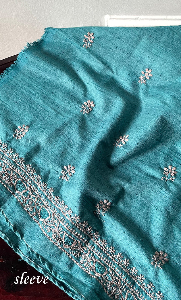 Lucknowi Handcrafted Cotton Chikankari Unstitched Men's Kurta Fabric - HONC0302272