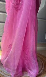 将图像加载到图库查看器中， Women&#39;s Lucknowi Handcrafted Pure Organza Silk Chikankari Saree - HONC0270898
