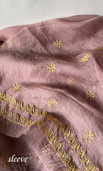 将图像加载到图库查看器中， Women&#39;s Lakhnavi Handcrafted Pure Organza Chikankari Unstitched Kurta And Dupatta Set- HONC0318670
