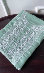 将图像加载到图库查看器中， Women&#39;s Lakhnavi Handcrafted Cotton Chikankari Unstitched Kurti Fabric - HONC0318769
