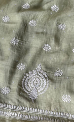 将图像加载到图库查看器中， Women&#39;s Lakhnavi Handcrafted Mul Chanderi Unstitched Kurta And Dupatta Set - HONC0301227
