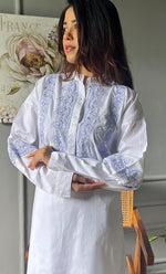 Load image into Gallery viewer, Enayat Women&#39;s Lakhnavi Handcrafted Cotton Chikankari Oversized Kurta And Pant Set - HONC0293626
