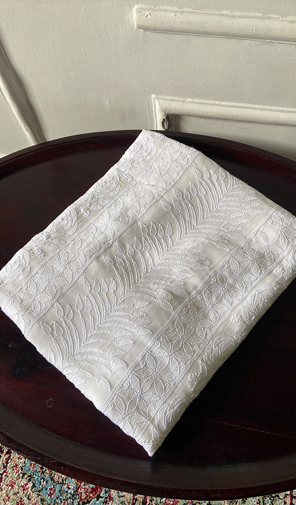 Women's Lakhnavi Handcrafted Viscose Georgette Chikankari Kurti Fabric - HONC0343105