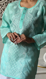 Load image into Gallery viewer, Women's Lakhnavi Handcrafted Cotton Chikankari Top - HONC0347238