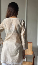 Load image into Gallery viewer, Women&#39;s Lakhnavi Handcrafted Cotton Chikankari Top - HONC0299409
