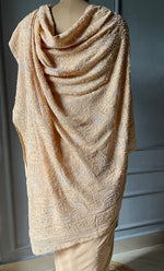 Load image into Gallery viewer, Women&#39;s Lakhnavi Handcrafted Viscose Georgette Chikankari Saree - HONC0290057
