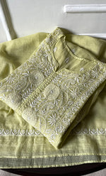 将图像加载到图库查看器中， Women's Lakhnavi Handcrafted Kota Cotton Semi - Stitched Kurta And Dupatta Set- HONC0307251