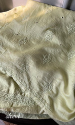 Load image into Gallery viewer, Baseema Women&#39;s Lucknowi Handcrafted Chanderi Silk Chikankari Full Suit Material - HONC0290032
