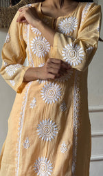Load image into Gallery viewer, Women's Lakhnavi Handcrafted Kota Cotton Chikankari Kurti - HONC0360457