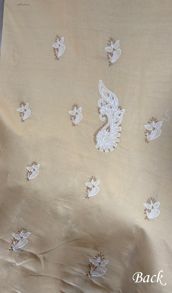 Women's Lakhnavi Handcrafted Unstitched Cotton Chikankari Suit Material - HONC0364004